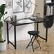 Basicwise 18-inch Portable Folding Stool with Handle Compact Chair with Non-Slip Feet and Metal Frame Legs for Indoor & Outdoor Use Ideal for Dorm Kitchen Vanity Game Room Garden Porch & Home Bar